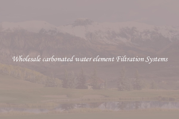 Wholesale carbonated water element Filtration Systems