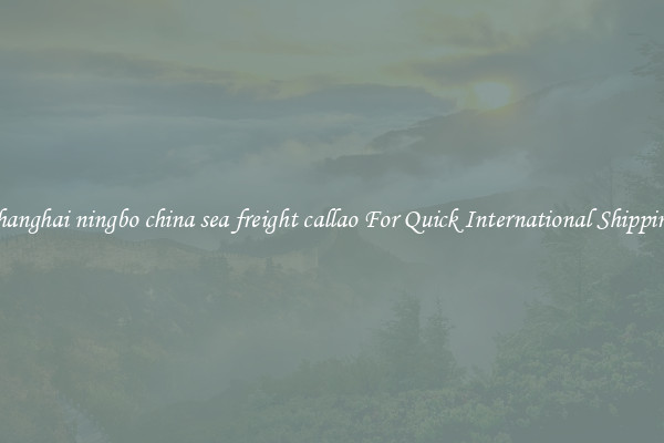 shanghai ningbo china sea freight callao For Quick International Shipping