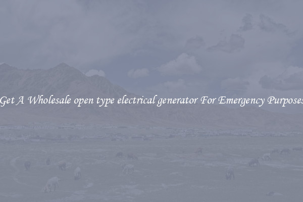 Get A Wholesale open type electrical generator For Emergency Purposes