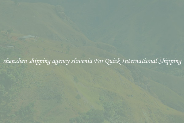 shenzhen shipping agency slovenia For Quick International Shipping